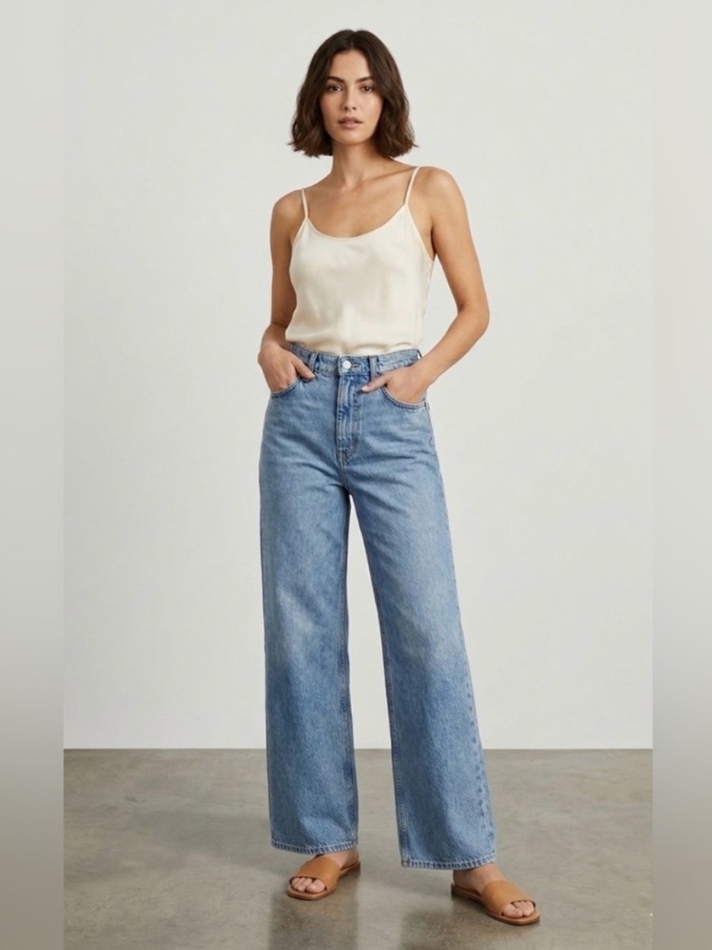 REFORMATION | WILDER HIGH RISE WIDE LEG CROPPED JEANS IN DILLON WASH SIZE 25